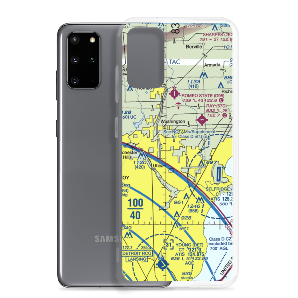 Berz-Macomb Airport (UIZ) VFR Sectional Samsung Case Samsung Galaxy S20 Plus model shown