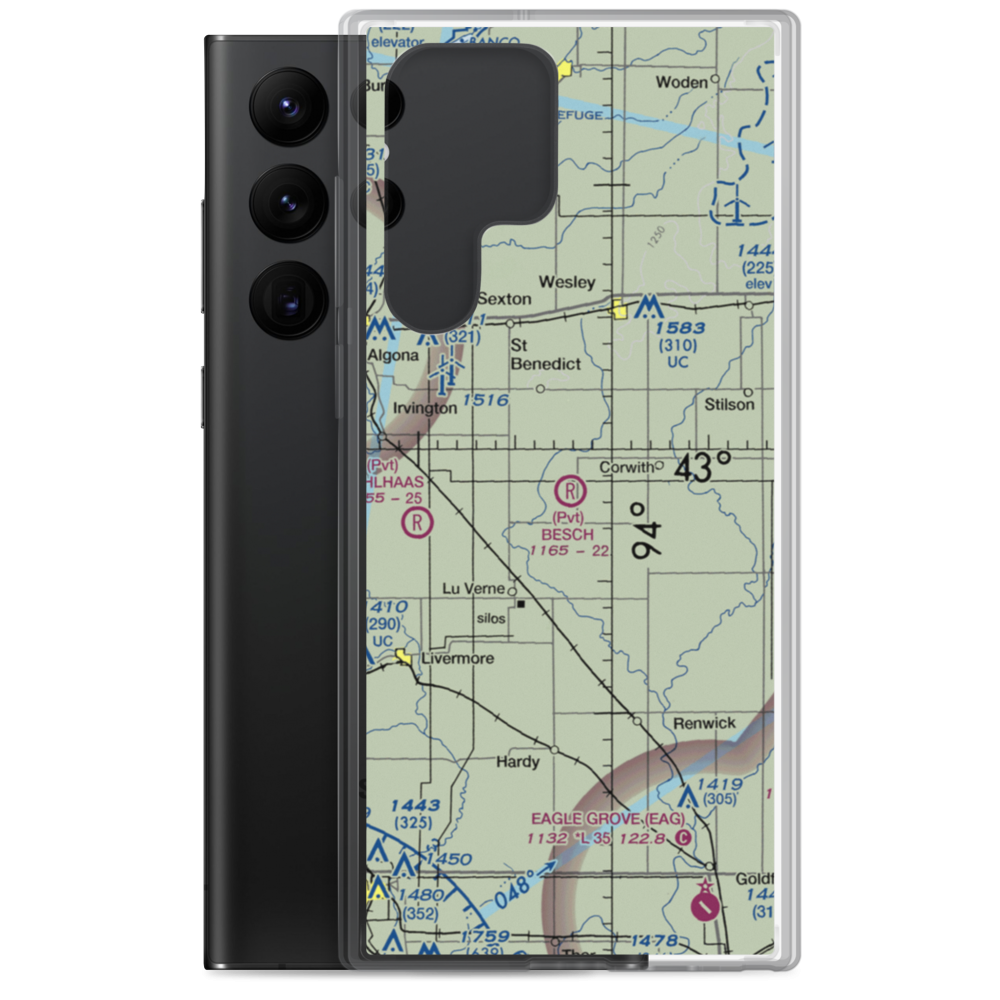 Besch Airport (IA18) VFR Sectional Samsung Case Samsung Galaxy S22 Ultra model shown