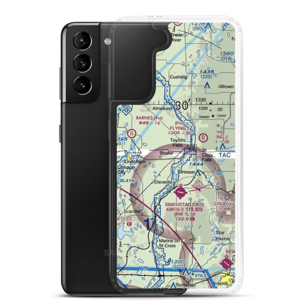 Beskar Airport (89MN) VFR Sectional Samsung Case Samsung Galaxy S21 Plus model shown