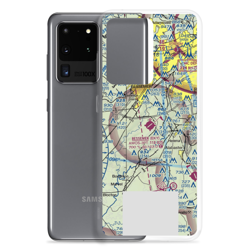 Bessemer Airport (EKY) VFR Sectional Samsung Case Samsung Galaxy S20 Ultra model shown