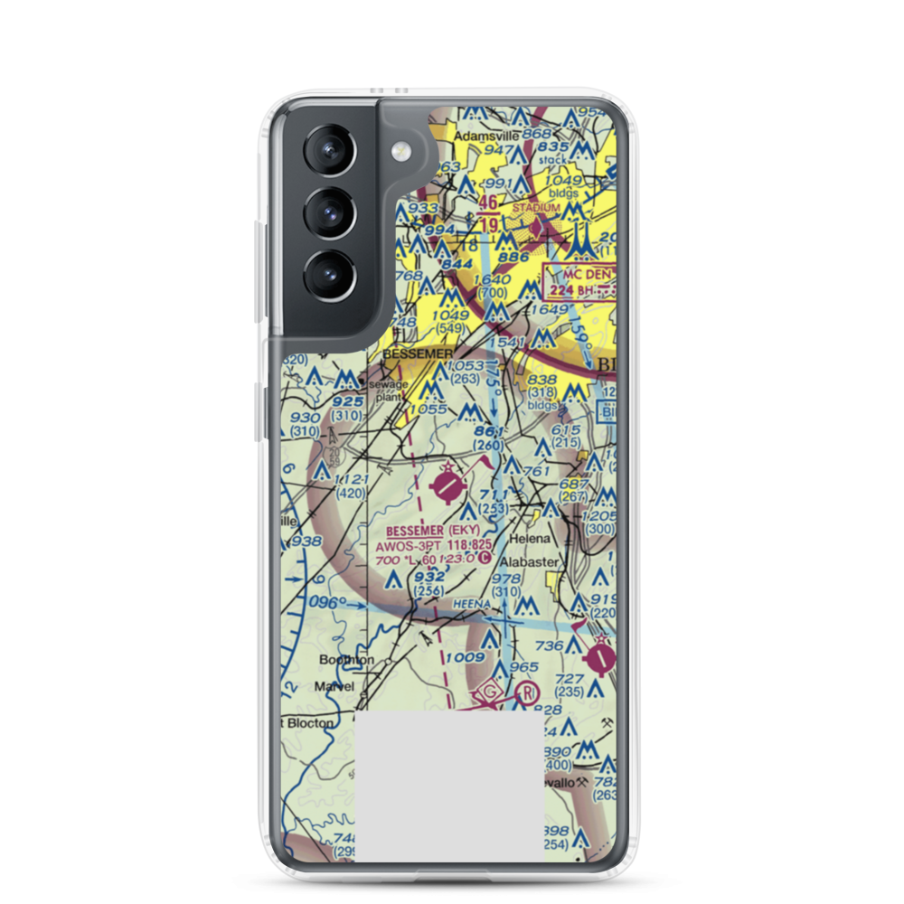 Bessemer Airport (EKY) VFR Sectional Samsung Case Samsung Galaxy S21 model shown