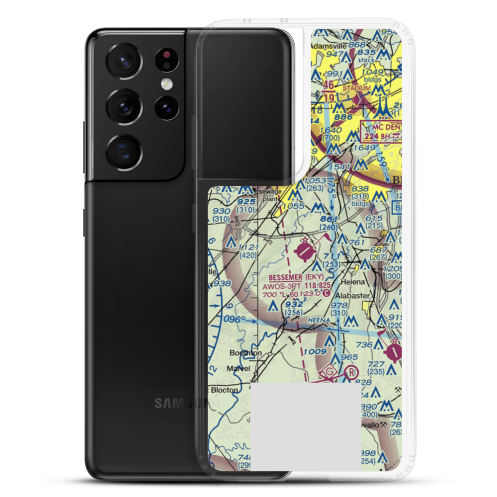 Bessemer Airport (EKY) VFR Sectional Samsung Case Samsung Galaxy S21 Ultra model shown