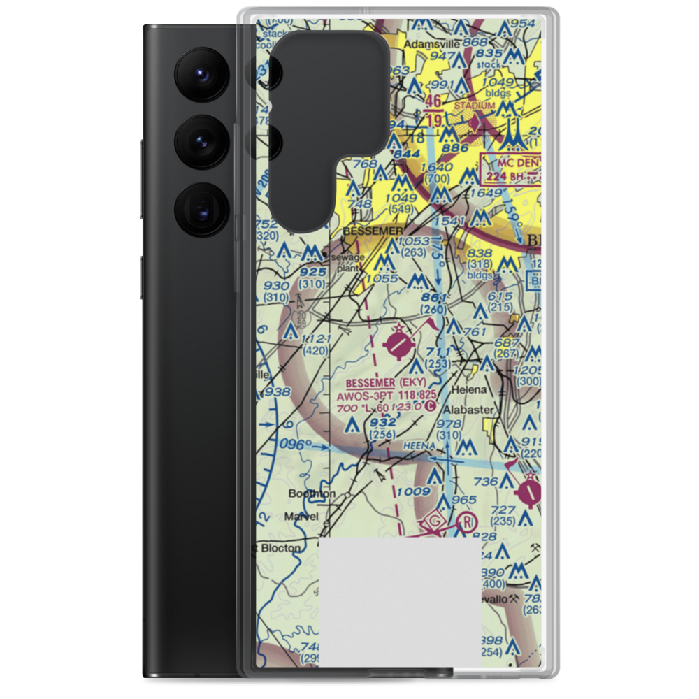Bessemer Airport (EKY) VFR Sectional Samsung Case Samsung Galaxy S22 Ultra model shown