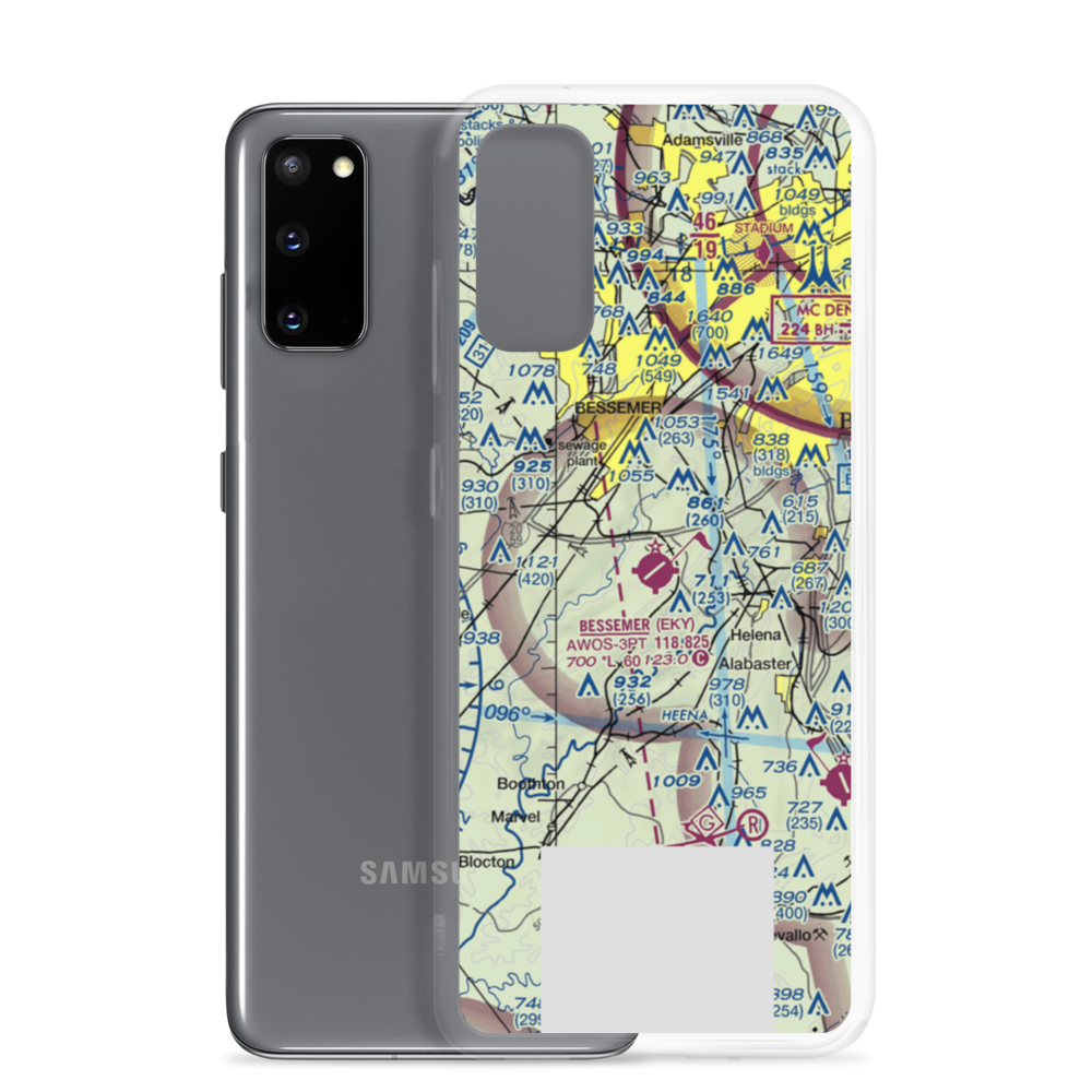 Bessemer Airport (EKY) VFR Sectional Samsung Case Samsung Galaxy S20 model shown