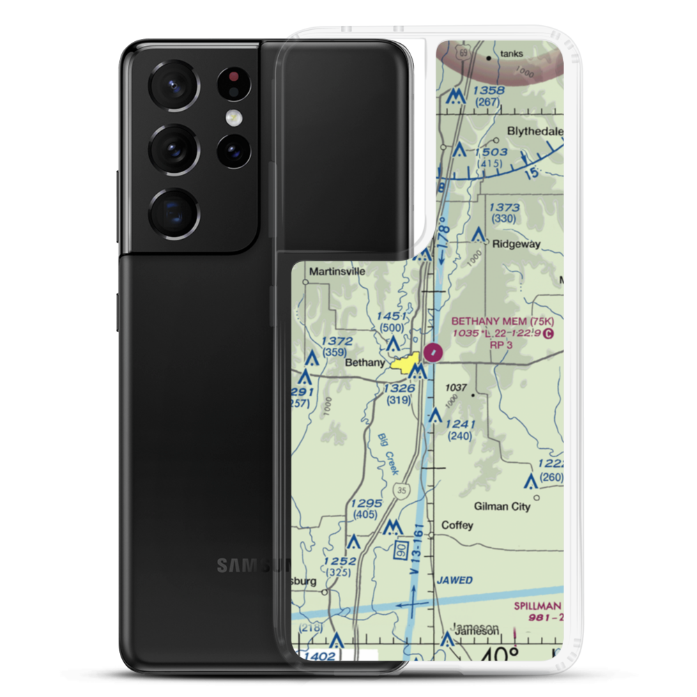 Bethany Memorial Airport (75K) VFR Sectional Samsung Case Samsung Galaxy S21 Ultra model shown