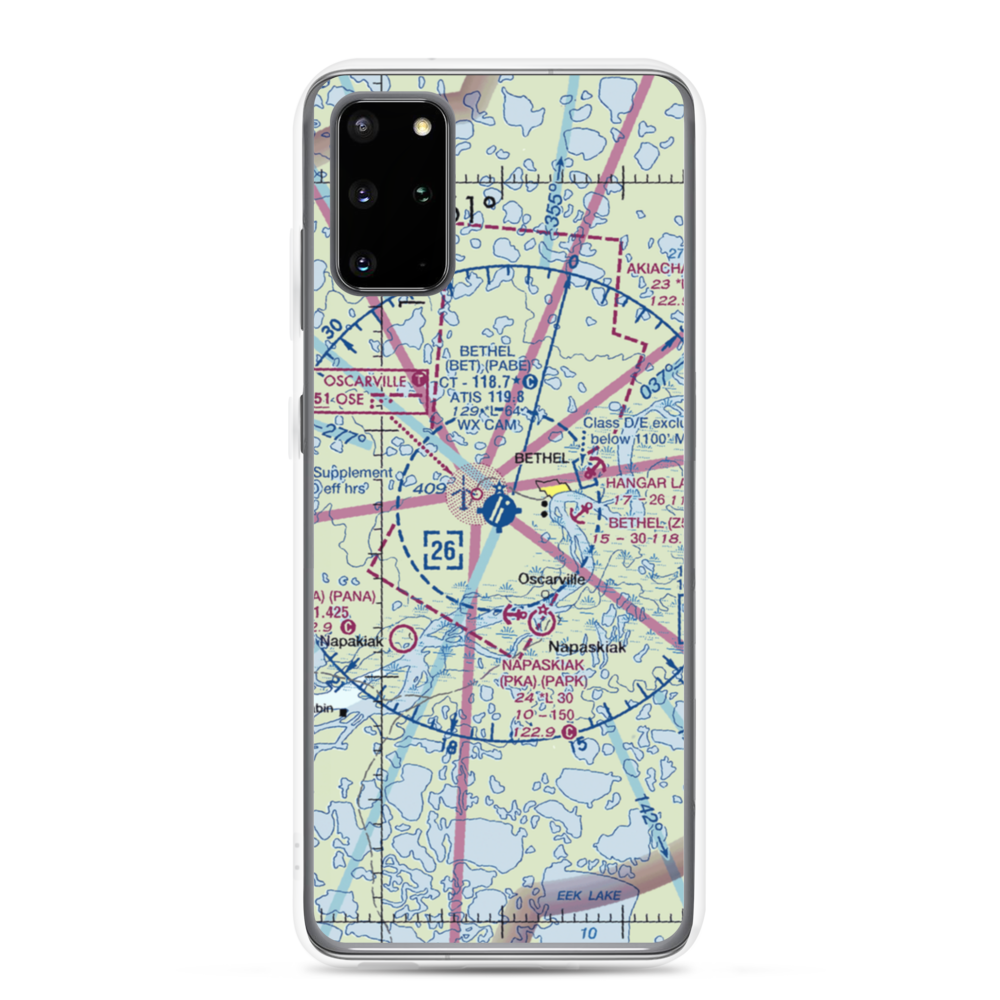 Bethel Airport (BET) VFR Sectional Samsung Case Samsung Galaxy S20 Plus model shown