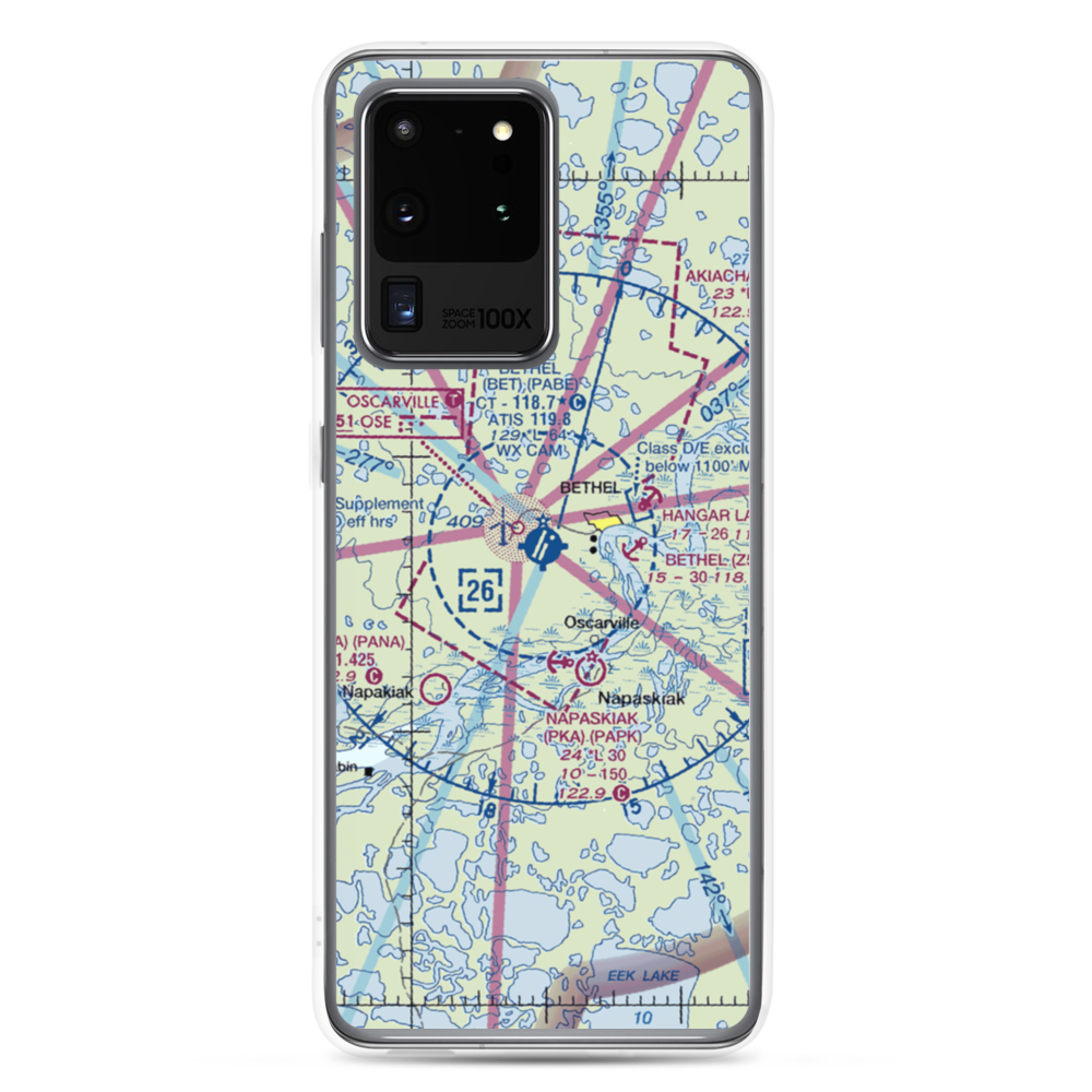 Bethel Airport (BET) VFR Sectional Samsung Case Samsung Galaxy S20 Ultra model shown