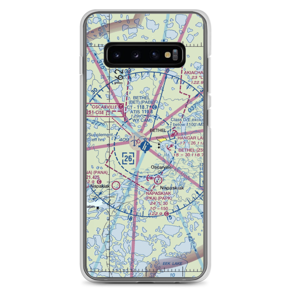 Bethel Airport (BET) VFR Sectional Samsung Case Samsung Galaxy S10+ model shown