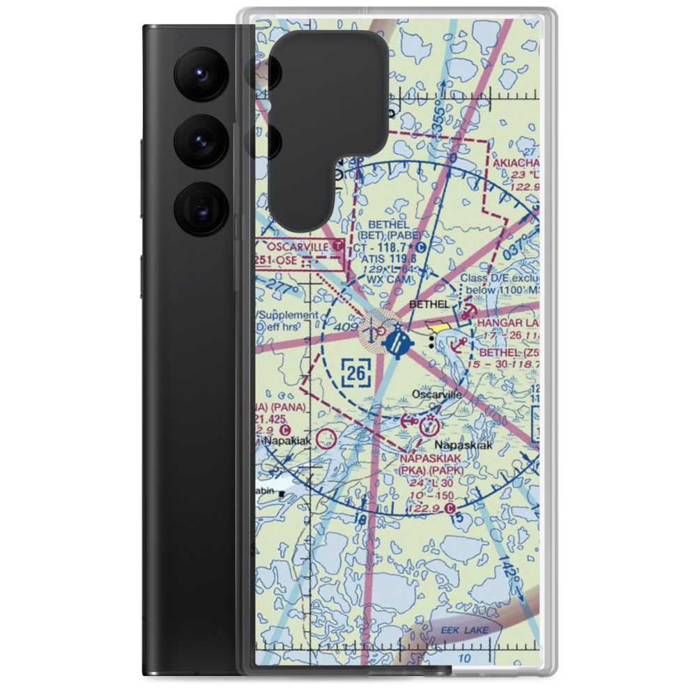 Bethel Airport (BET) VFR Sectional Samsung Case Samsung Galaxy S22 Ultra model shown