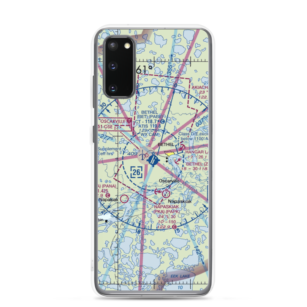 Bethel Airport (BET) VFR Sectional Samsung Case Samsung Galaxy S20 model shown
