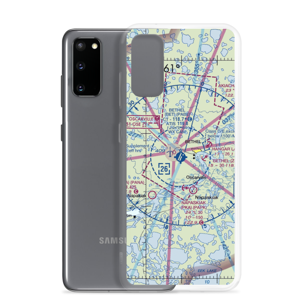 Bethel Airport (BET) VFR Sectional Samsung Case Samsung Galaxy S20 model shown