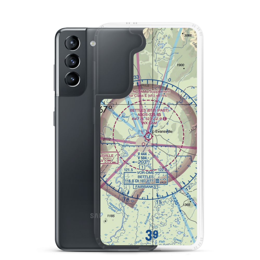 Bettles Airport (BTT) VFR Sectional Samsung Case Samsung Galaxy S21 model shown