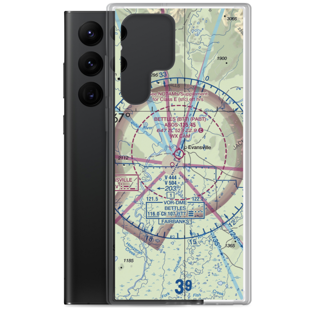 Bettles Airport (BTT) VFR Sectional Samsung Case Samsung Galaxy S22 Ultra model shown