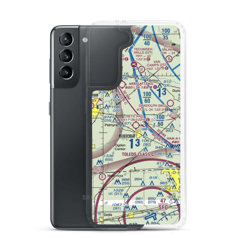 Betz Airport (44G) VFR Sectional Samsung Case Samsung Galaxy S21 model shown