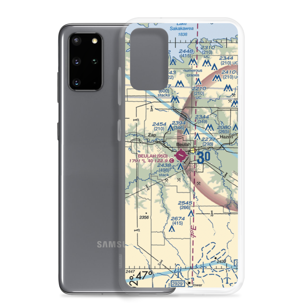 Beulah Airport (95D) VFR Sectional Samsung Case Samsung Galaxy S20 Plus model shown