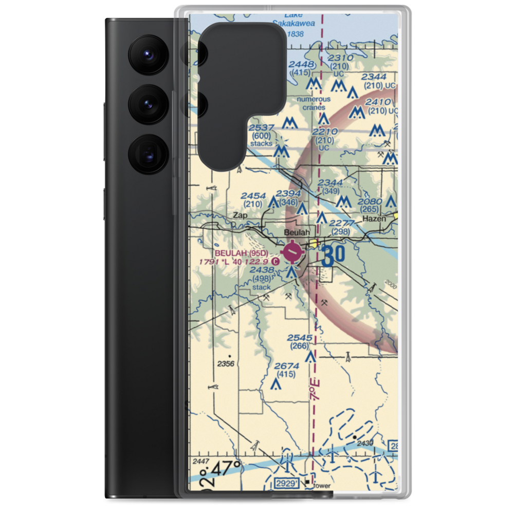 Beulah Airport (95D) VFR Sectional Samsung Case Samsung Galaxy S22 Ultra model shown