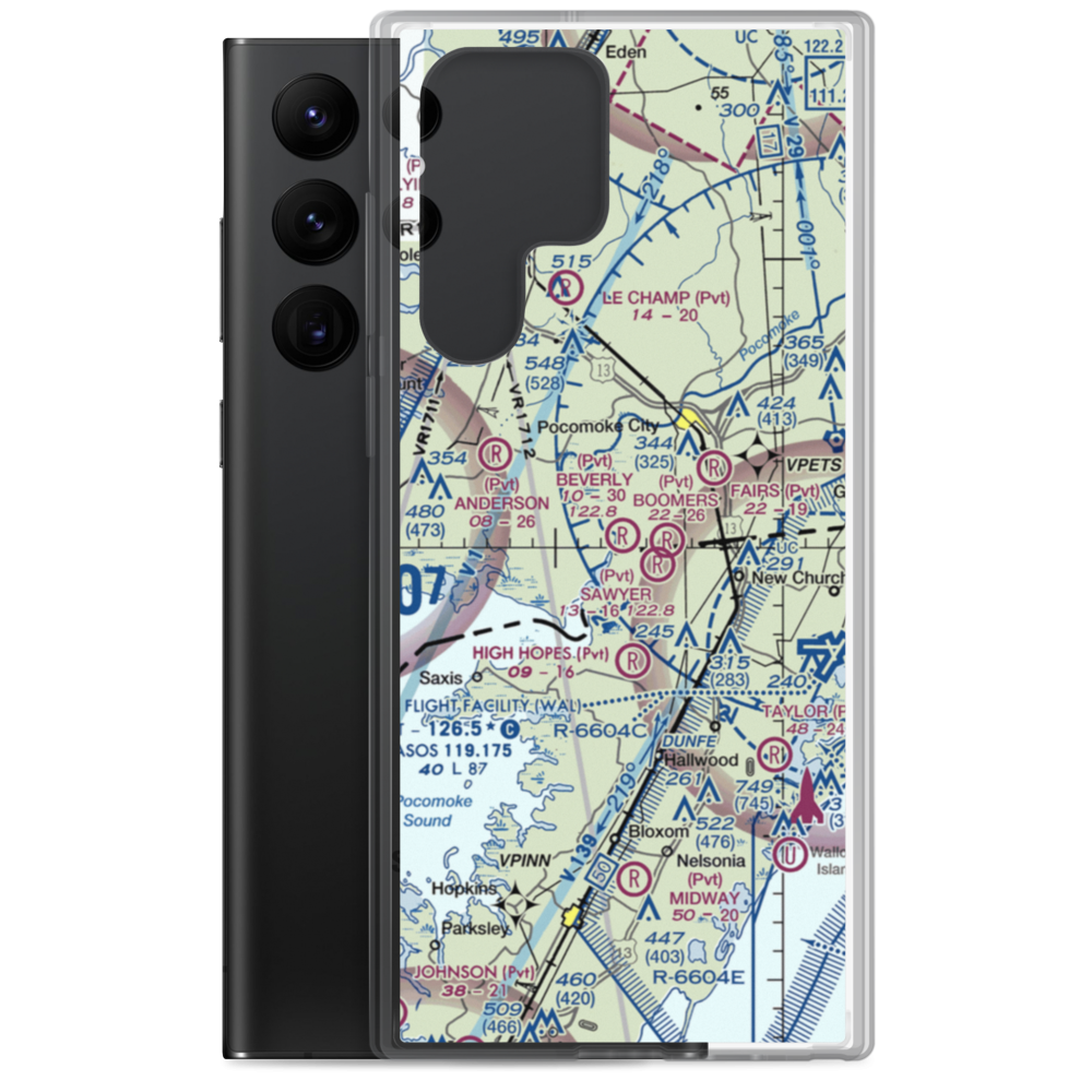 Beverly Airport (MD57) VFR Sectional Samsung Case Samsung Galaxy S22 Ultra model shown