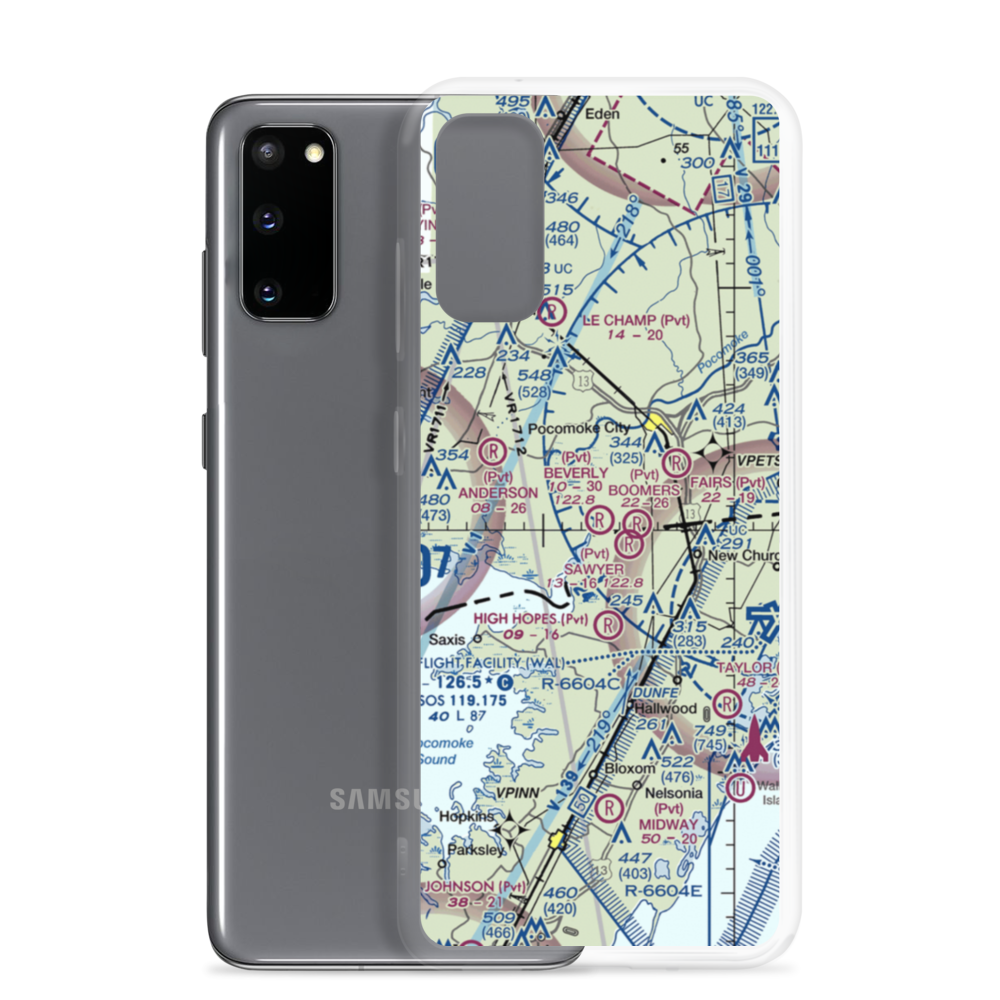 Beverly Airport (MD57) VFR Sectional Samsung Case Samsung Galaxy S20 model shown