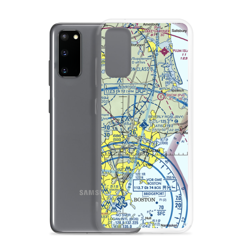 Beverly Municipal Airport (BVY) VFR Sectional Samsung Case Samsung Galaxy S20 model shown