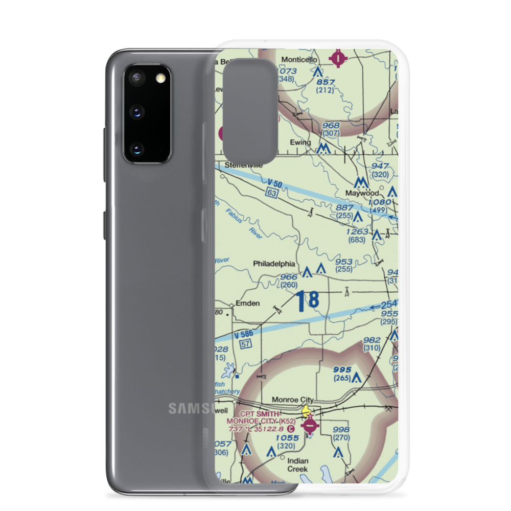 Bevill Airport (7MO2) VFR Sectional Samsung Case Samsung Galaxy S20 model shown