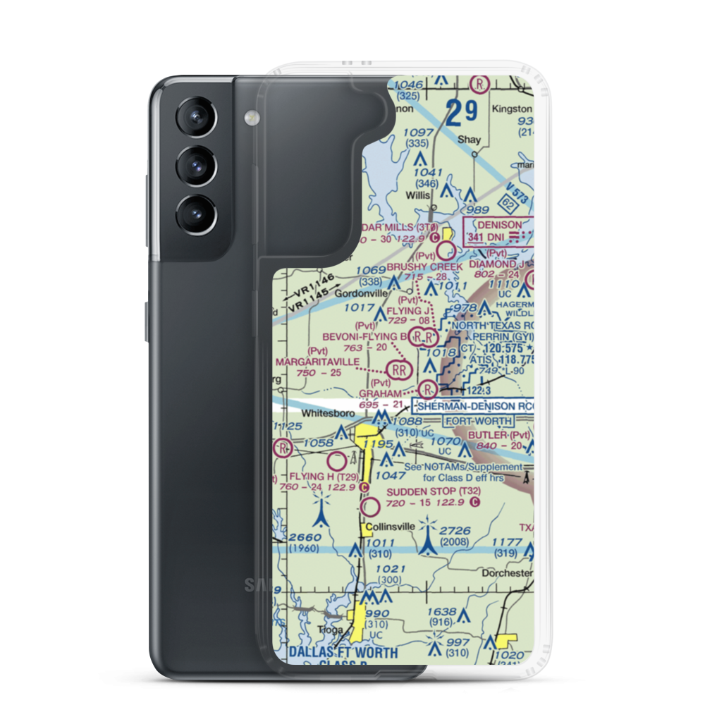 Bevoni-Flying B Airport (36TX) VFR Sectional Samsung Case Samsung Galaxy S21 model shown