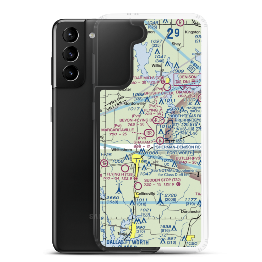 Bevoni-Flying B Airport (36TX) VFR Sectional Samsung Case Samsung Galaxy S21 Plus model shown