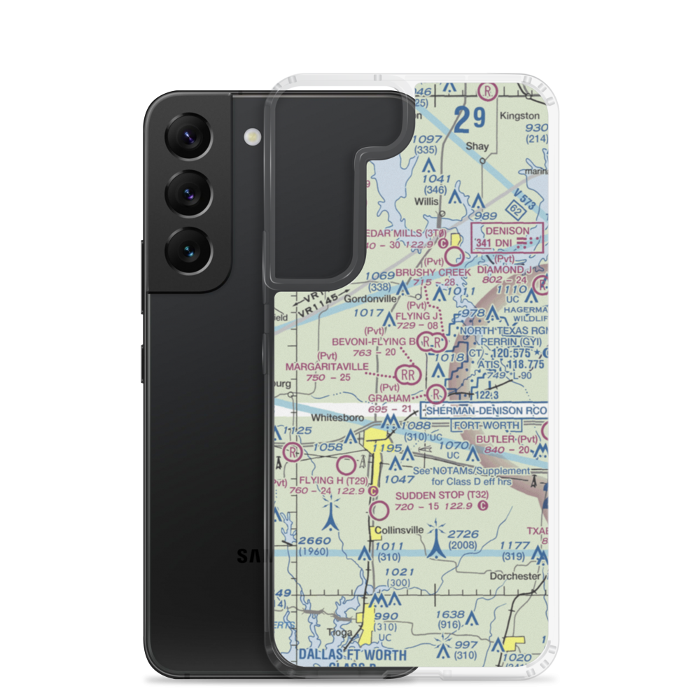 Bevoni-Flying B Airport (36TX) VFR Sectional Samsung Case Samsung Galaxy S22 model shown