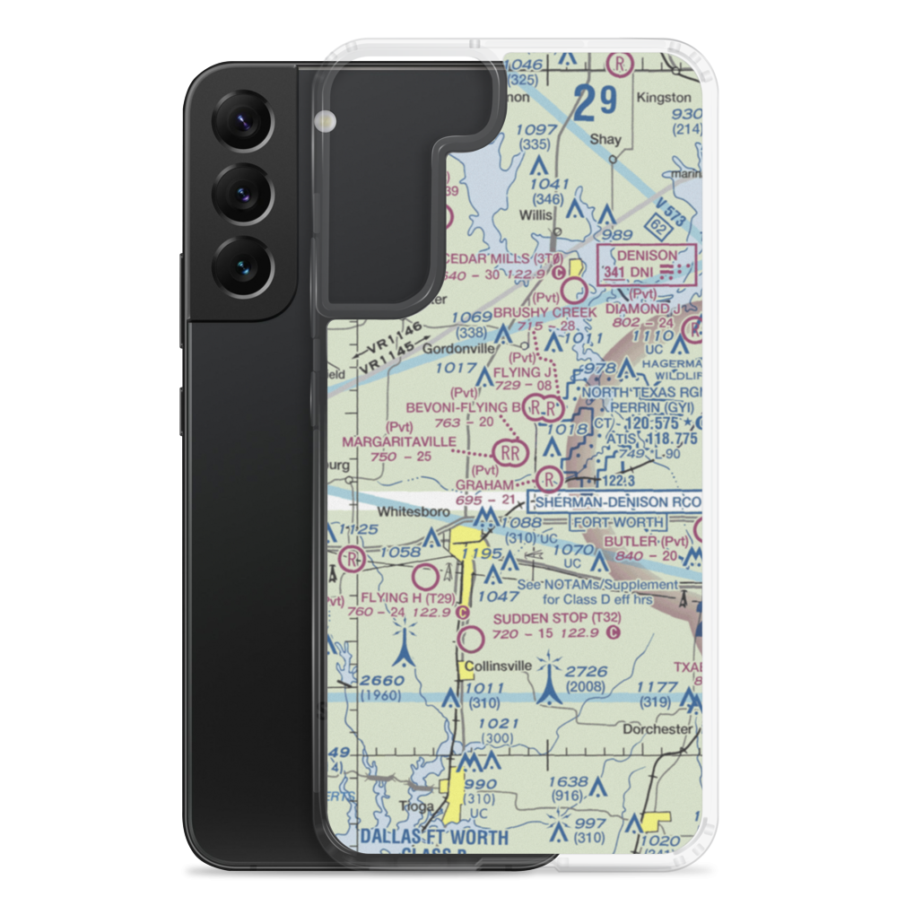 Bevoni-Flying B Airport (36TX) VFR Sectional Samsung Case Samsung Galaxy S22 Plus model shown