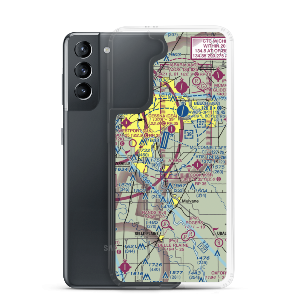 Beyer Farm Airport (06SN) VFR Sectional Samsung Case Samsung Galaxy S21 model shown