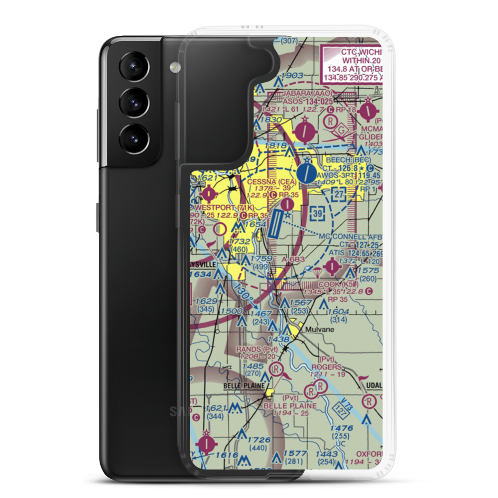 Beyer Farm Airport (06SN) VFR Sectional Samsung Case Samsung Galaxy S21 Plus model shown