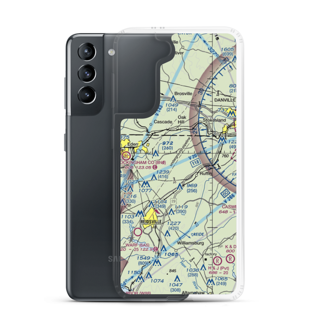 BHH Aviation Airport (38NC) VFR Sectional Samsung Case Samsung Galaxy S21 model shown