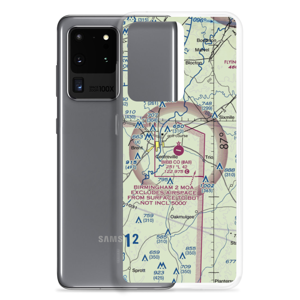Bibb County Airport (0A8) VFR Sectional Samsung Case Samsung Galaxy S20 Ultra model shown