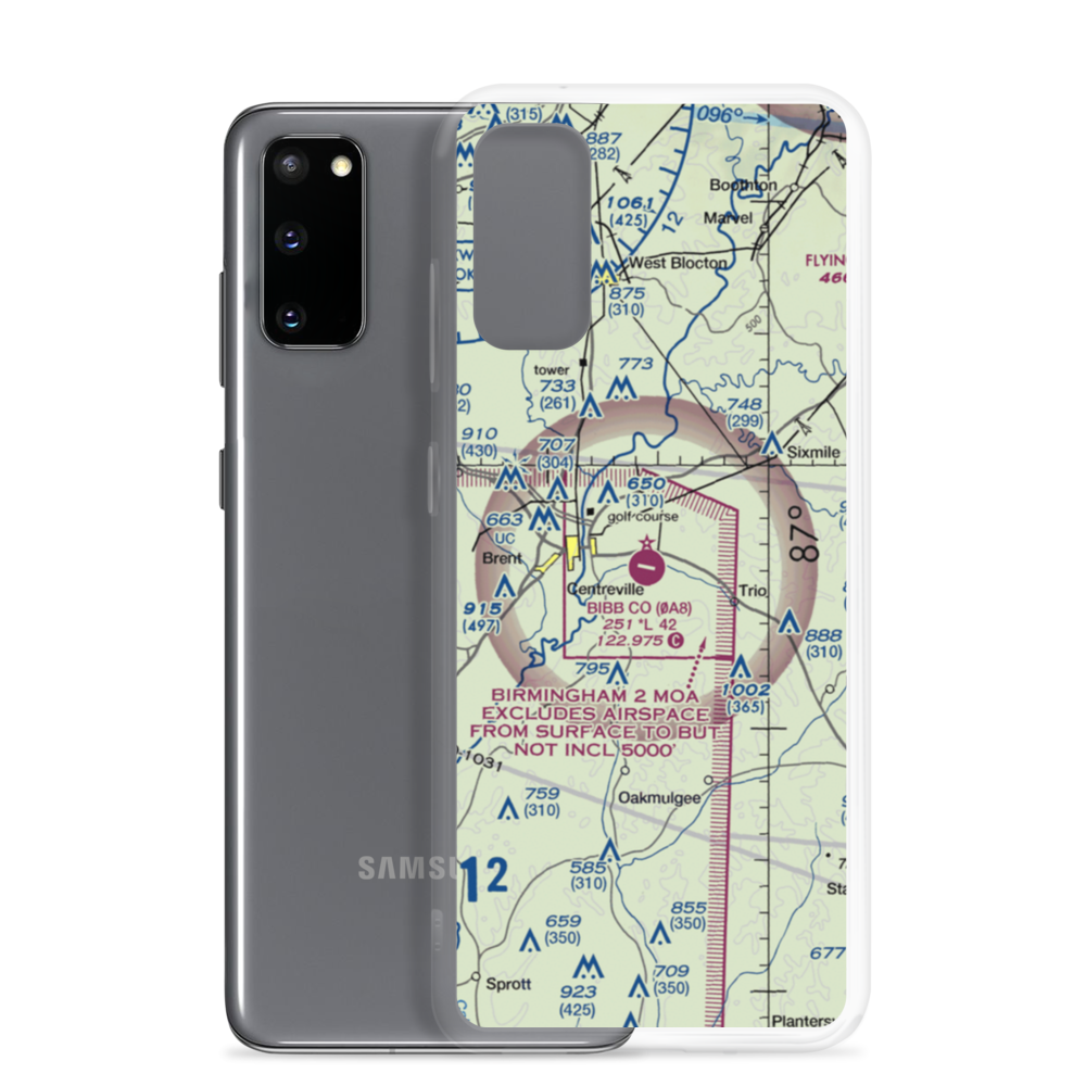 Bibb County Airport (0A8) VFR Sectional Samsung Case Samsung Galaxy S20 model shown