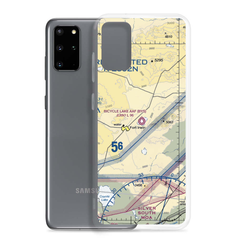 Bicycle Lake Army Air Field (BYS) VFR Sectional Samsung Case Samsung Galaxy S20 Plus model shown