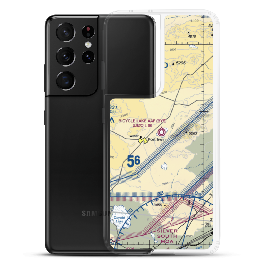 Bicycle Lake Army Air Field (BYS) VFR Sectional Samsung Case Samsung Galaxy S21 Ultra model shown