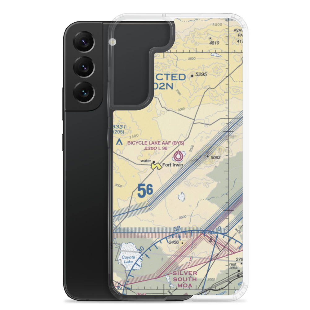 Bicycle Lake Army Air Field (BYS) VFR Sectional Samsung Case Samsung Galaxy S22 Plus model shown
