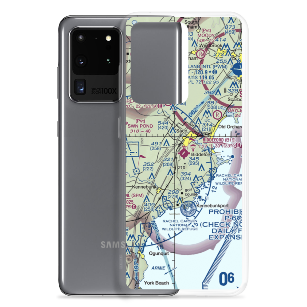 Biddeford Municipal Airport (B19) VFR Sectional Samsung Case Samsung Galaxy S20 Ultra model shown