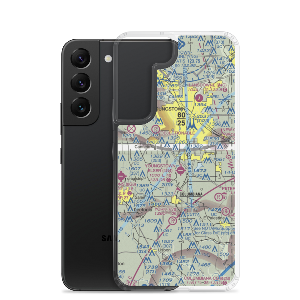 Bieber's Seaplane Base (OI76) VFR Sectional Samsung Case Samsung Galaxy S22 model shown