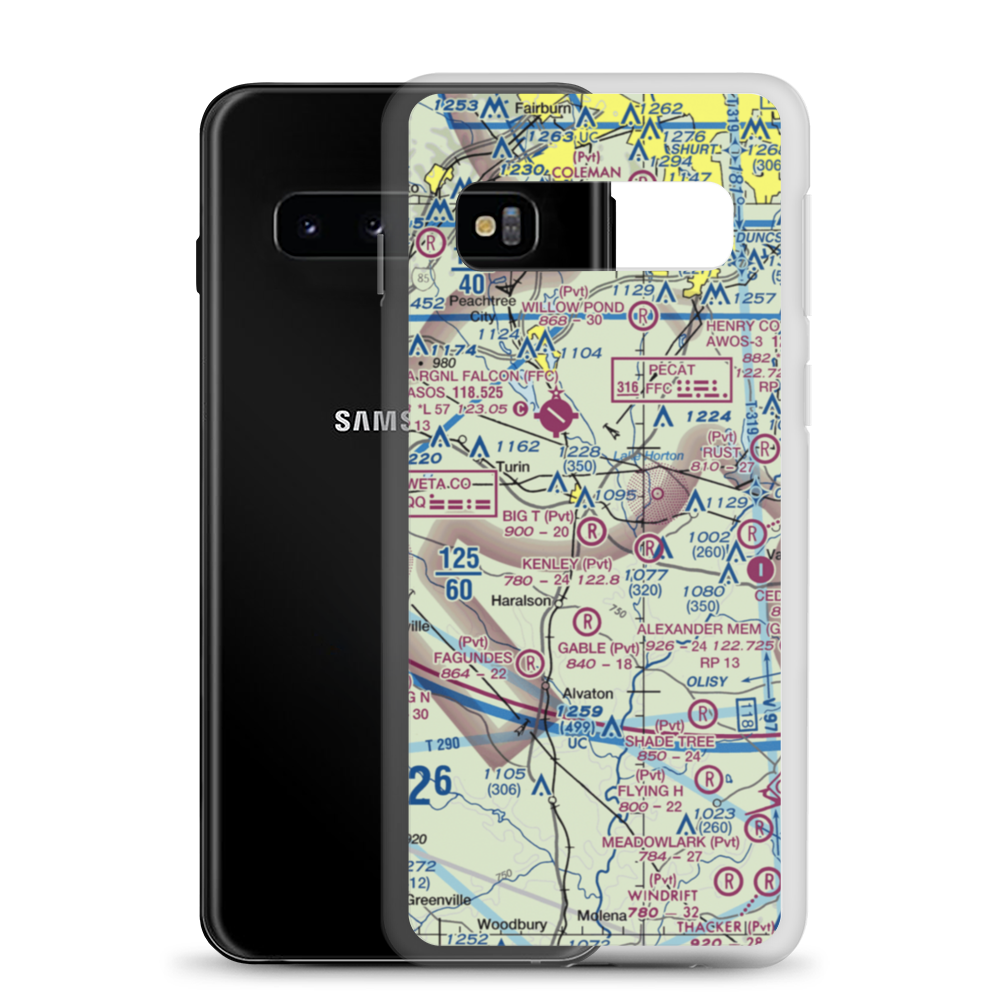 Big 'T' Airport (64GA) VFR Sectional Samsung Case Samsung Galaxy S10 model shown