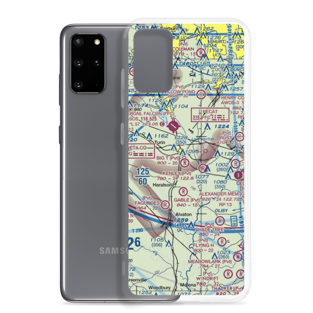 Big 'T' Airport (64GA) VFR Sectional Samsung Case Samsung Galaxy S20 Plus model shown