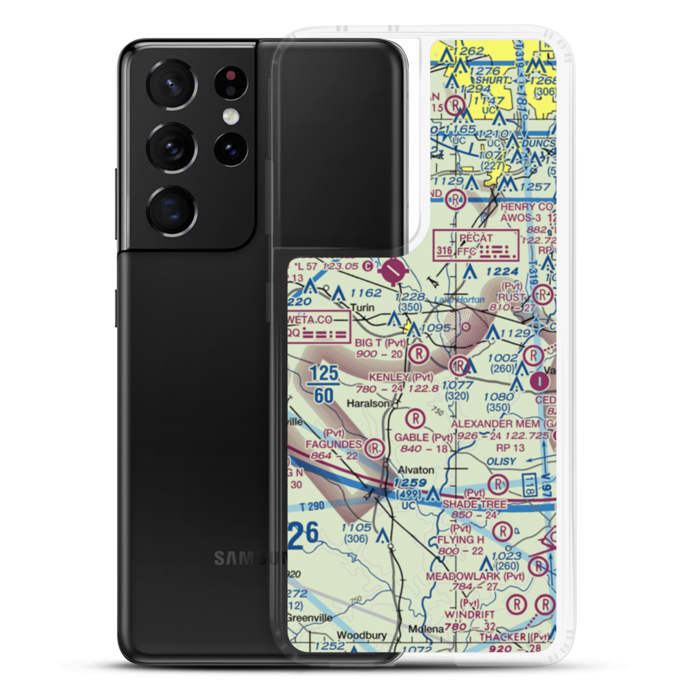 Big 'T' Airport (64GA) VFR Sectional Samsung Case Samsung Galaxy S21 Ultra model shown