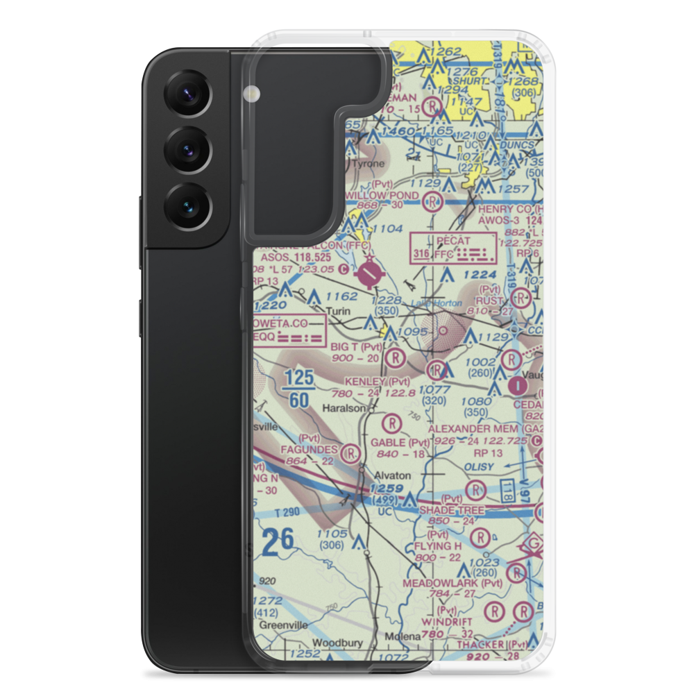 Big 'T' Airport (64GA) VFR Sectional Samsung Case Samsung Galaxy S22 Plus model shown
