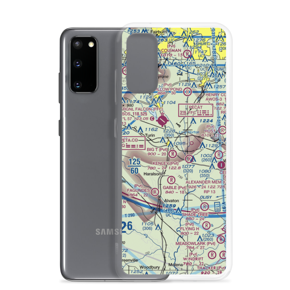 Big 'T' Airport (64GA) VFR Sectional Samsung Case Samsung Galaxy S20 model shown