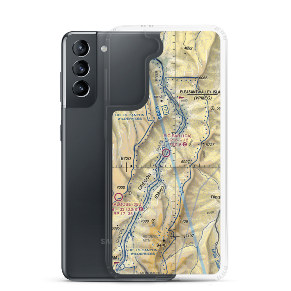 Big Bar Airport (1DA) VFR Sectional Samsung Case Samsung Galaxy S21 model shown
