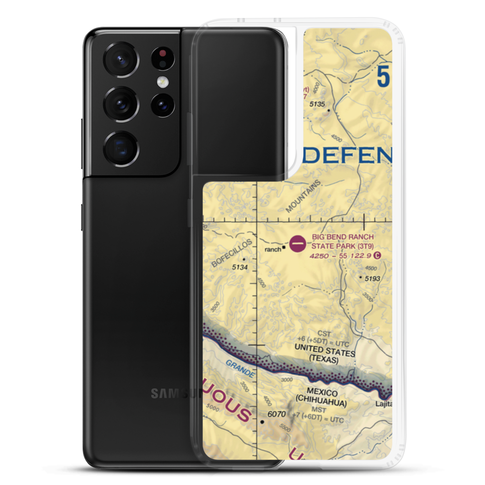 Big Bend Ranch State Park Airport (3T9) VFR Sectional Samsung Case Samsung Galaxy S21 Ultra model shown