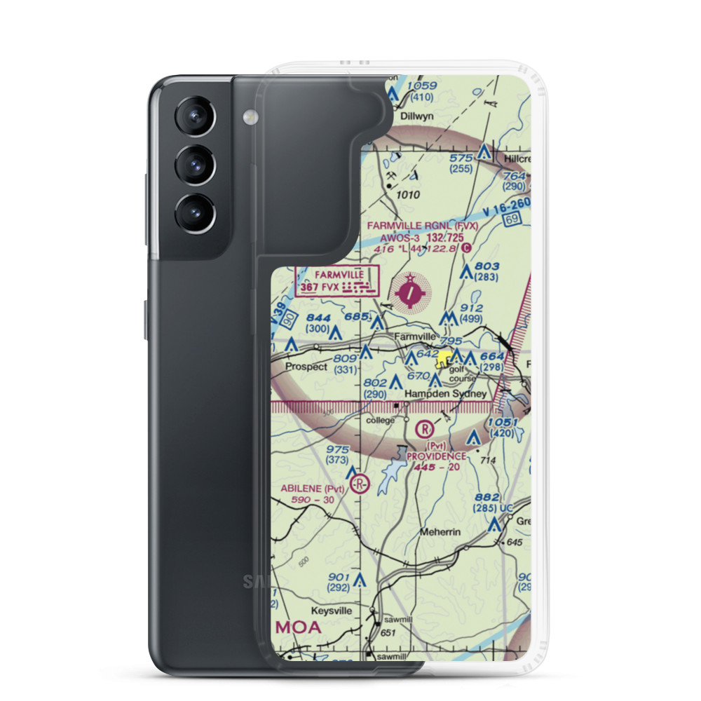 Big Buffalo Airstrip (VA34) VFR Sectional Samsung Case Samsung Galaxy S21 model shown