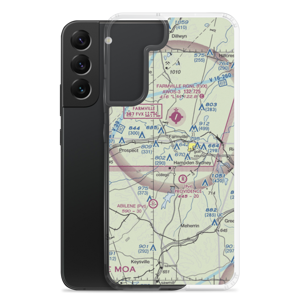 Big Buffalo Airstrip (VA34) VFR Sectional Samsung Case Samsung Galaxy S22 Plus model shown