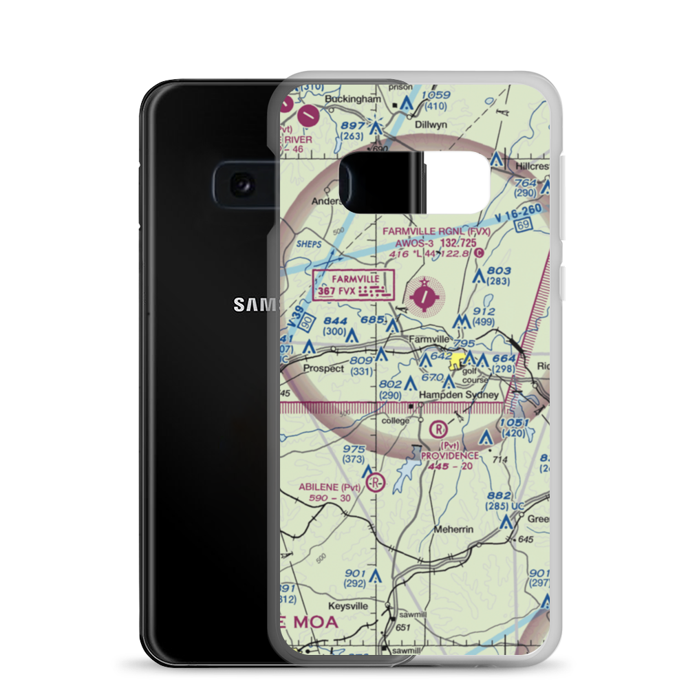 Big Buffalo Airstrip (VA34) VFR Sectional Samsung Case Samsung Galaxy S10e model shown