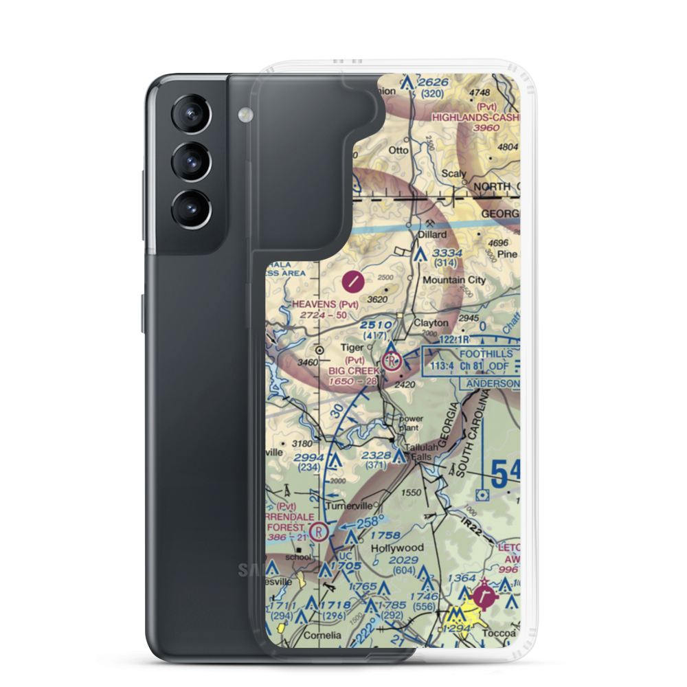 Big Creek Flying Ranch Airport (GA18) VFR Sectional Samsung Case Samsung Galaxy S21 model shown