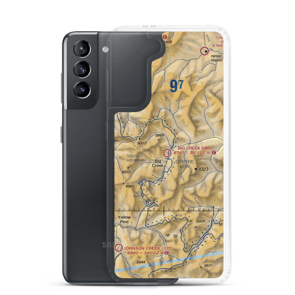 Big Creek Heliport (54U) VFR Sectional Samsung Case Samsung Galaxy S21 model shown